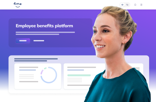 Graphic depicting an employee benefits platform, emphasizing the range of advantages and resources accessible to employees